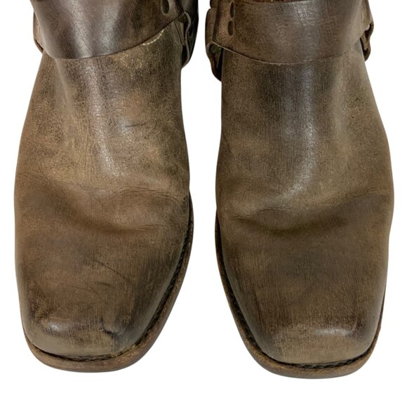 Frye Mens Harness Biker Engineer Boots Size 13 Distressed Brown Leather - Picture 6 of 13